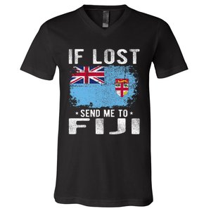 Fiji Flag Souvenir If Lost Send Me To Fiji V-Neck T-Shirt