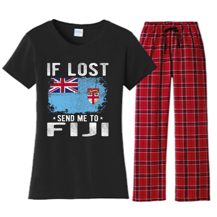 Fiji Flag Souvenir If Lost Send Me To Fiji Women's Flannel Pajama Set