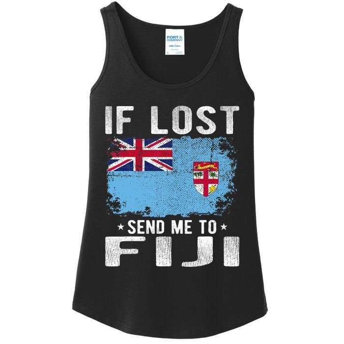 Fiji Flag Souvenir If Lost Send Me To Fiji Ladies Essential Tank