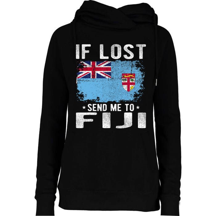 Fiji Flag Souvenir If Lost Send Me To Fiji Womens Funnel Neck Pullover Hood