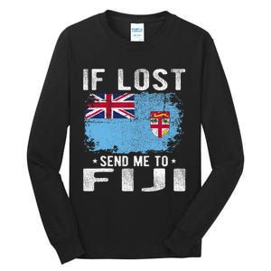 Fiji Flag Souvenir If Lost Send Me To Fiji Tall Long Sleeve T-Shirt