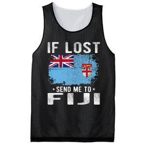 Fiji Flag Souvenir If Lost Send Me To Fiji Mesh Reversible Basketball Jersey Tank