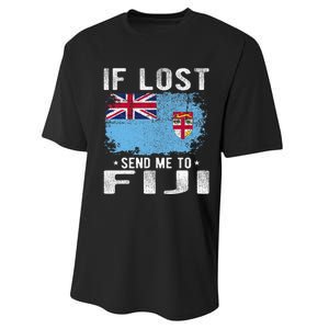 Fiji Flag Souvenir If Lost Send Me To Fiji Performance Sprint T-Shirt