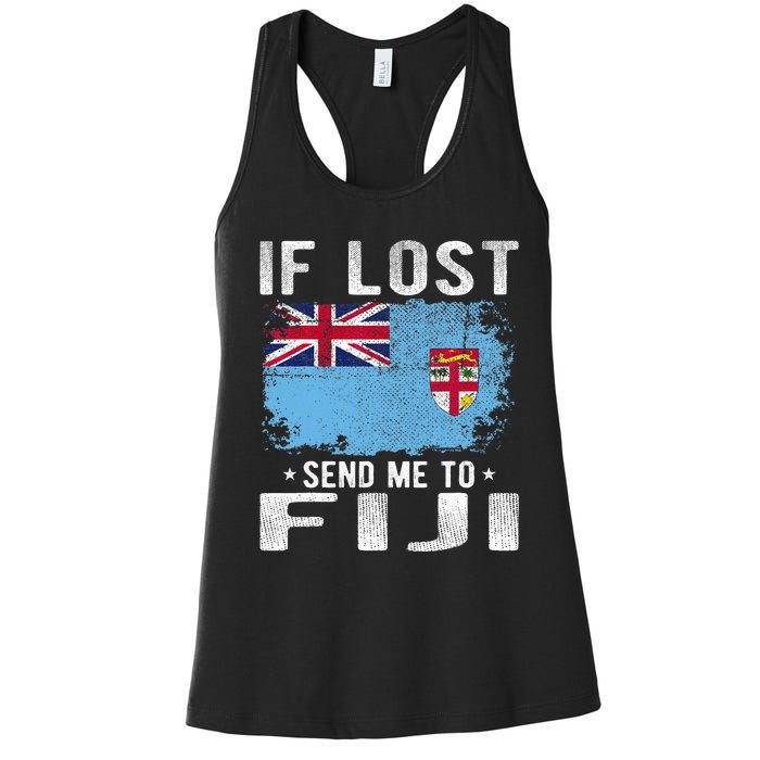 Fiji Flag Souvenir If Lost Send Me To Fiji Women's Racerback Tank