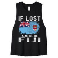 Fiji Flag Souvenir If Lost Send Me To Fiji Women's Racerback Cropped Tank