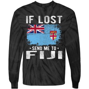 Fiji Flag Souvenir If Lost Send Me To Fiji Tie-Dye Long Sleeve Shirt