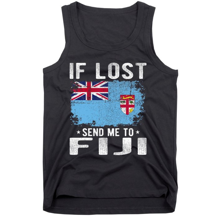 Fiji Flag Souvenir If Lost Send Me To Fiji Tank Top