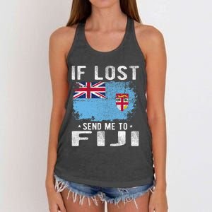 Fiji Flag Souvenir If Lost Send Me To Fiji Women's Knotted Racerback Tank