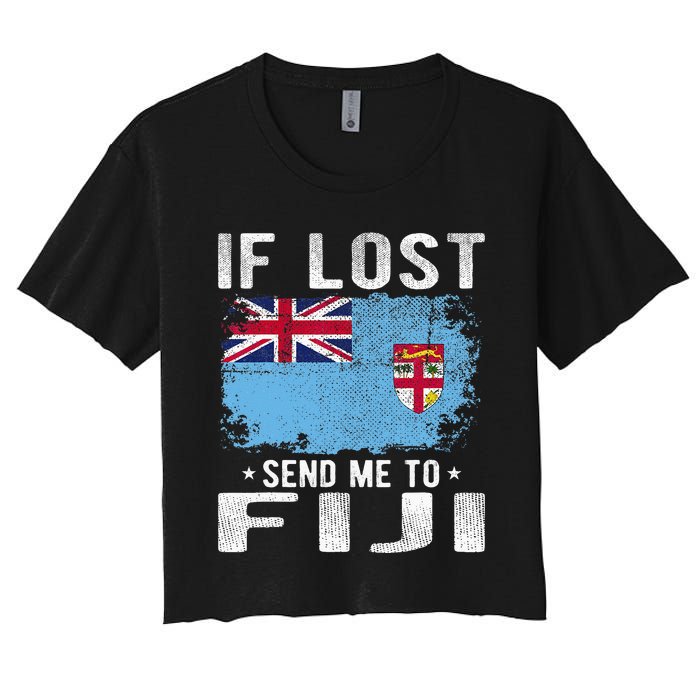 Fiji Flag Souvenir If Lost Send Me To Fiji Women's Crop Top Tee