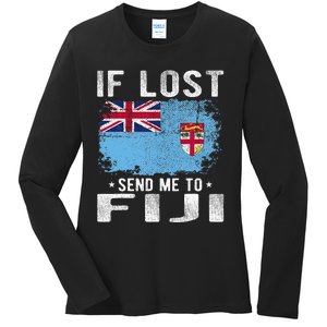 Fiji Flag Souvenir If Lost Send Me To Fiji Ladies Long Sleeve Shirt