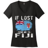 Fiji Flag Souvenir If Lost Send Me To Fiji Women's V-Neck T-Shirt