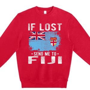 Fiji Flag Souvenir If Lost Send Me To Fiji Premium Crewneck Sweatshirt