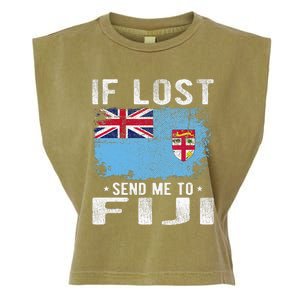 Fiji Flag Souvenir If Lost Send Me To Fiji Garment-Dyed Women's Muscle Tee