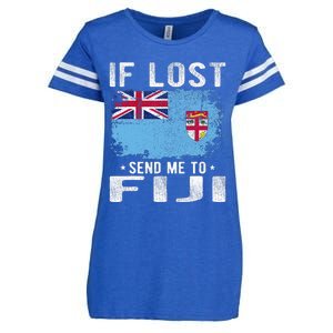 Fiji Flag Souvenir If Lost Send Me To Fiji Enza Ladies Jersey Football T-Shirt