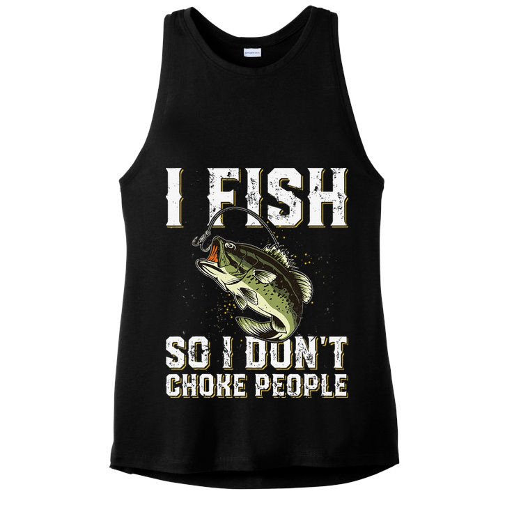 Funny Fishing Saying Ladies PosiCharge Tri-Blend Wicking Tank