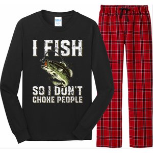 Funny Fishing Saying Long Sleeve Pajama Set