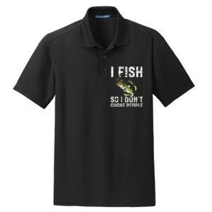 Funny Fishing Saying Dry Zone Grid Polo