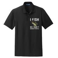 Funny Fishing Saying Dry Zone Grid Polo