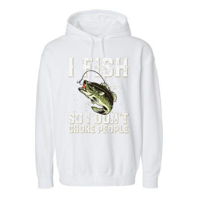 Funny Fishing Saying Garment-Dyed Fleece Hoodie