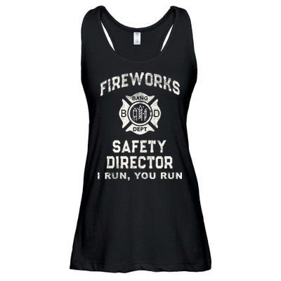 Funny FIREWORKS SAFETY DIRECTOR Firefighter America Red Pyro Ladies Essential Flowy Tank