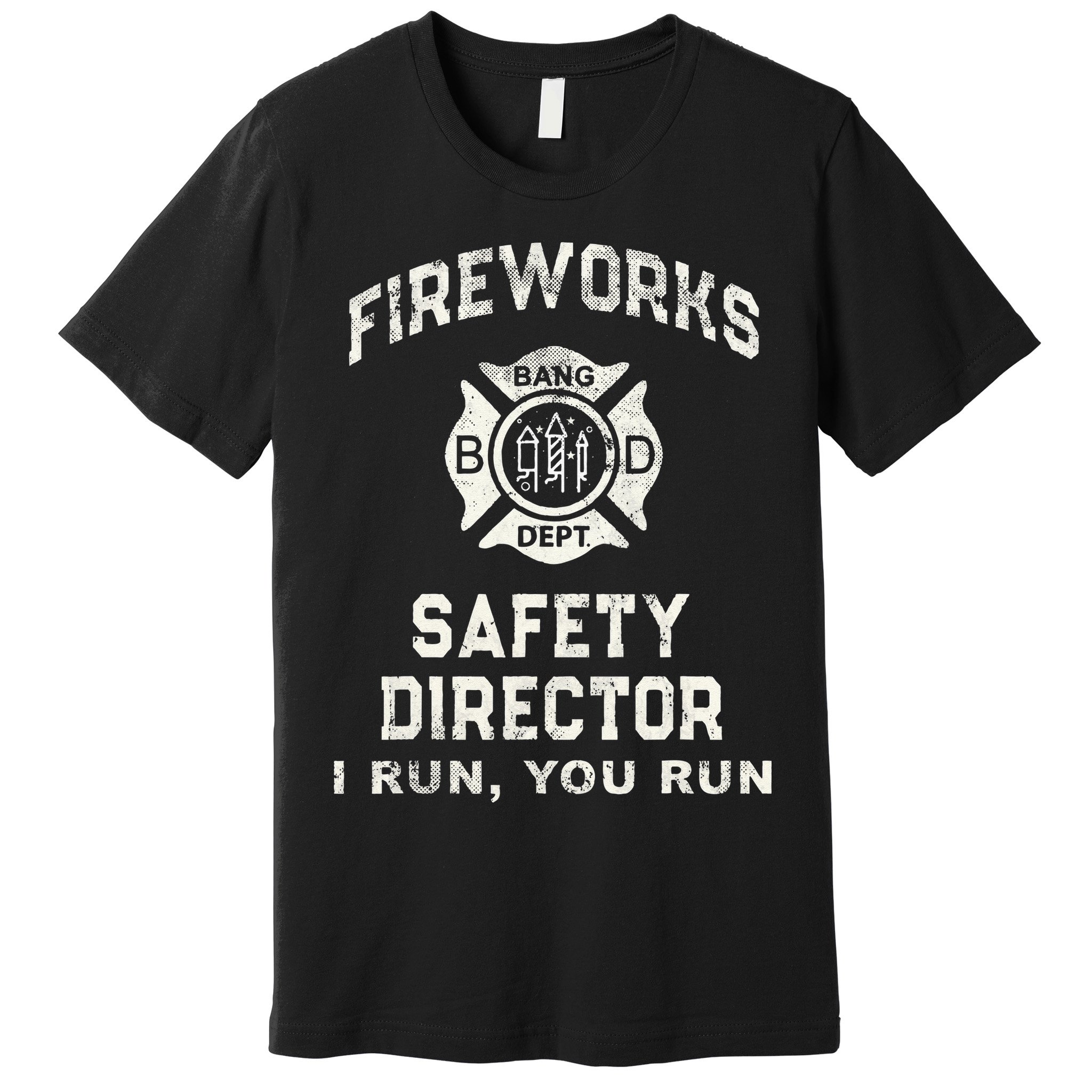 Funny FIREWORKS SAFETY DIRECTOR Firefighter America Red Pyro Premium T-Shirt