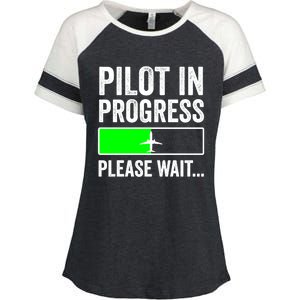 Funny Flight School Student Pilot In Progress Gift Enza Ladies Jersey Colorblock Tee