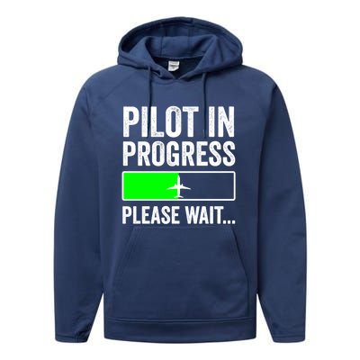 Funny Flight School Student Pilot In Progress Gift Performance Fleece Hoodie