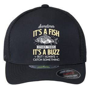 Funny Fishing Sometimes Its A Fish & Angler Joke Gift Flexfit Unipanel Trucker Cap