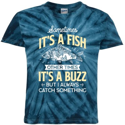 Funny Fishing Sometimes Its A Fish & Angler Joke Gift Kids Tie-Dye T-Shirt