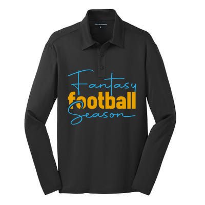 Fantasy Football Season Graphic Silk Touch Performance Long Sleeve Polo