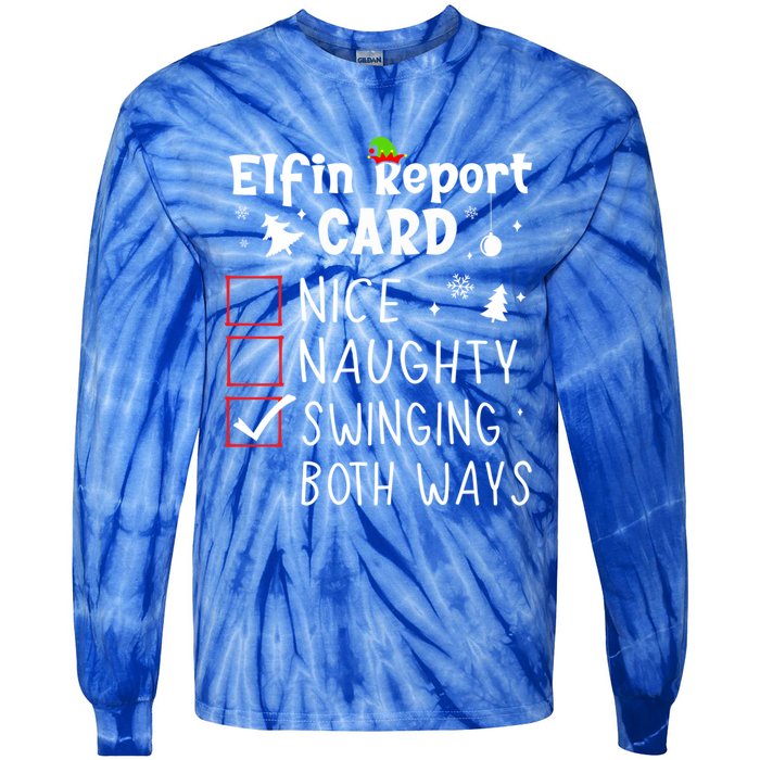 Funny Family Saying Christmas Nice Naughty Xmas List Meme Gift Tie-Dye Long Sleeve Shirt