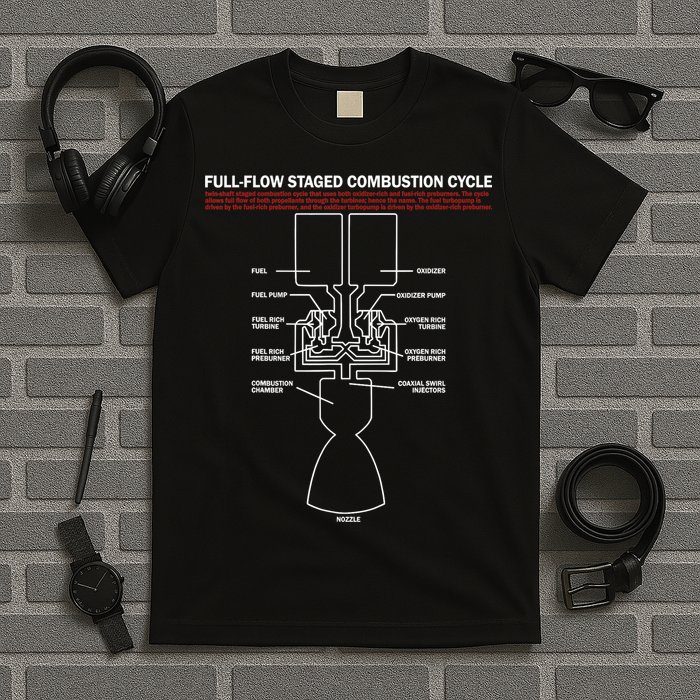 Full Flow Staged Combustion Cycle - Rocket Science T-Shirt
