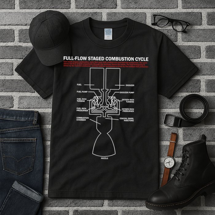 Full Flow Staged Combustion Cycle - Rocket Science Tall T-Shirt