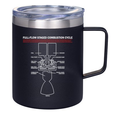 Full Flow Staged Combustion Cycle - Rocket Science 12oz Stainless Steel Coffee Mug