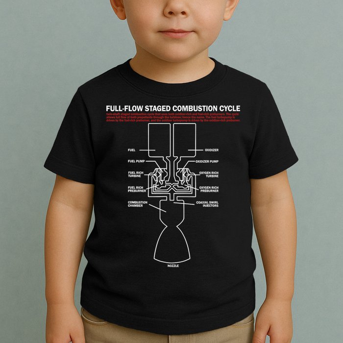 Full Flow Staged Combustion Cycle - Rocket Science Toddler T-Shirt