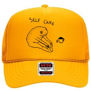 Funny Frog Self Care High Crown Mesh Back Trucker Hat