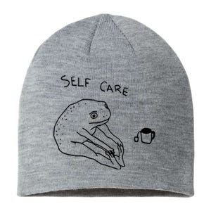 Funny Frog Self Care Sustainable Beanie