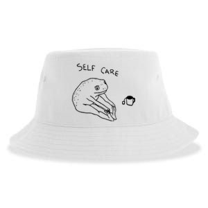 Funny Frog Self Care Sustainable Bucket Hat