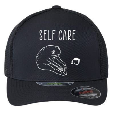 Funny Frog Self Care Yoga Flexfit Unipanel Trucker Cap