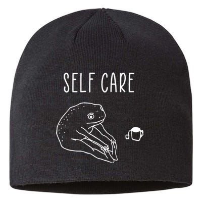 Funny Frog Self Care Yoga Sustainable Beanie