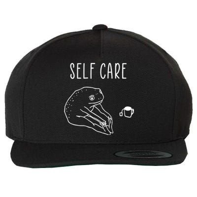 Funny Frog Self Care Yoga Wool Snapback Cap