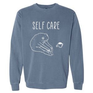 Funny Frog Self Care Yoga Garment-Dyed Sweatshirt