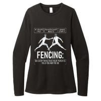 Fencing Fencer Swordsman Swordmanship Sabre Epee Womens CVC Long Sleeve Shirt