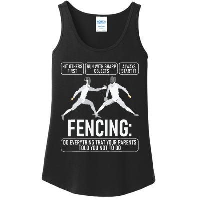 Fencing Fencer Swordsman Swordmanship Sabre Epee Ladies Essential Tank