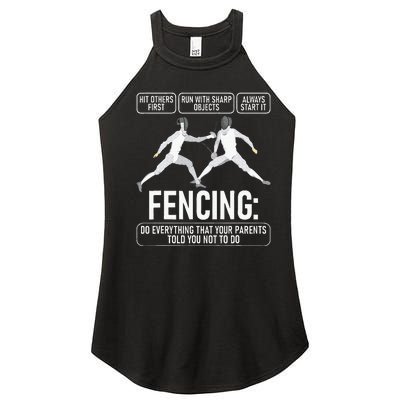 Fencing Fencer Swordsman Swordmanship Sabre Epee Women’s Perfect Tri Rocker Tank