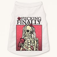 Fucking Finally Sugar Skull Bride Engagement Bride Squad Doggie Tank
