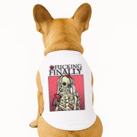Fucking Finally Sugar Skull Bride Engagement Bride Squad Doggie Tank
