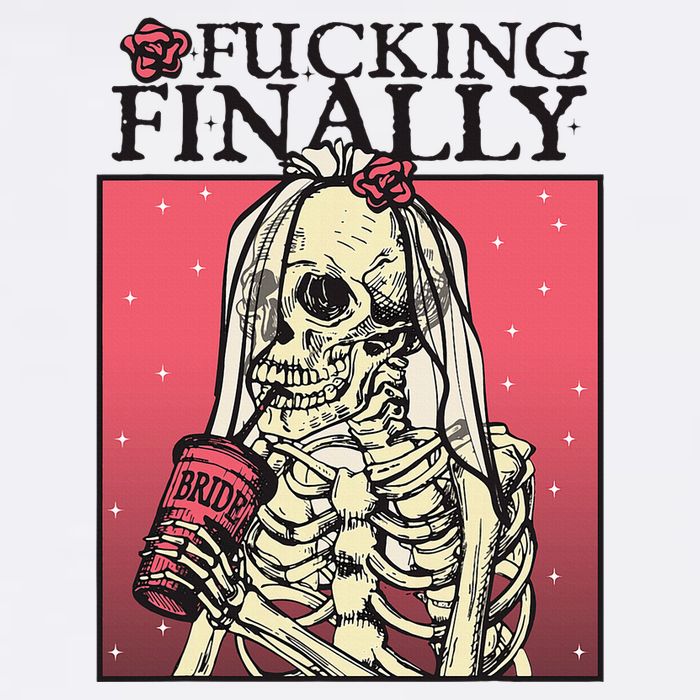 Fucking Finally Sugar Skull Bride Engagement Bride Squad Cooling Performance Crew T-Shirt