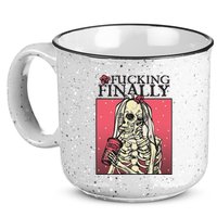 Fucking Finally Sugar Skull Bride Engagement Bride Squad 15oz Campfire Ceramic Mug