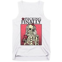 Fucking Finally Sugar Skull Bride Engagement Bride Squad Tank Top